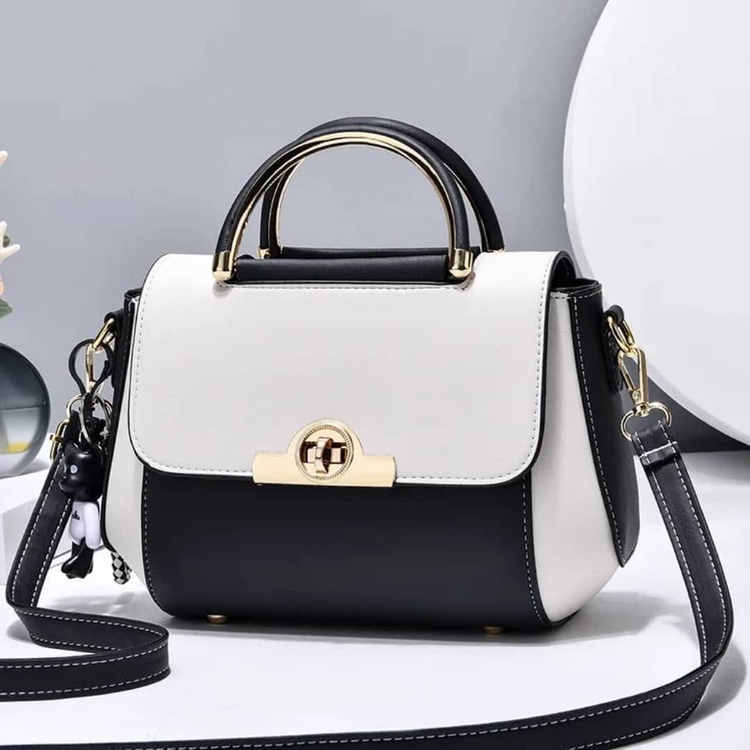Sac rigide noir & blanc bijou